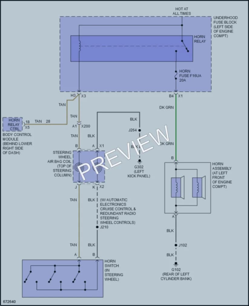 2019 Chevrolet 2500Express Horn wiring diagram preview