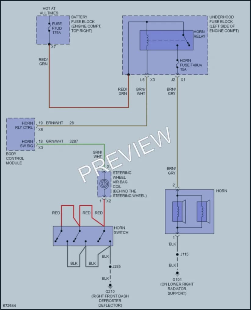2019 Chevrolet 2500HDSilverado Horn wiring diagram preview