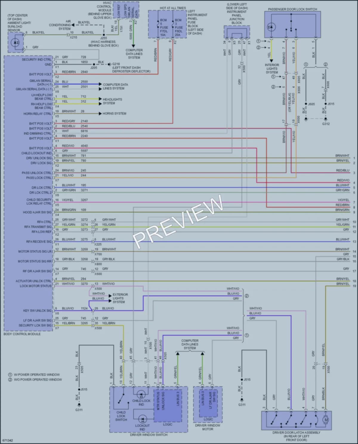 2019 Chevrolet 3500HDSilverado Power Door Locks wiring diagram preview