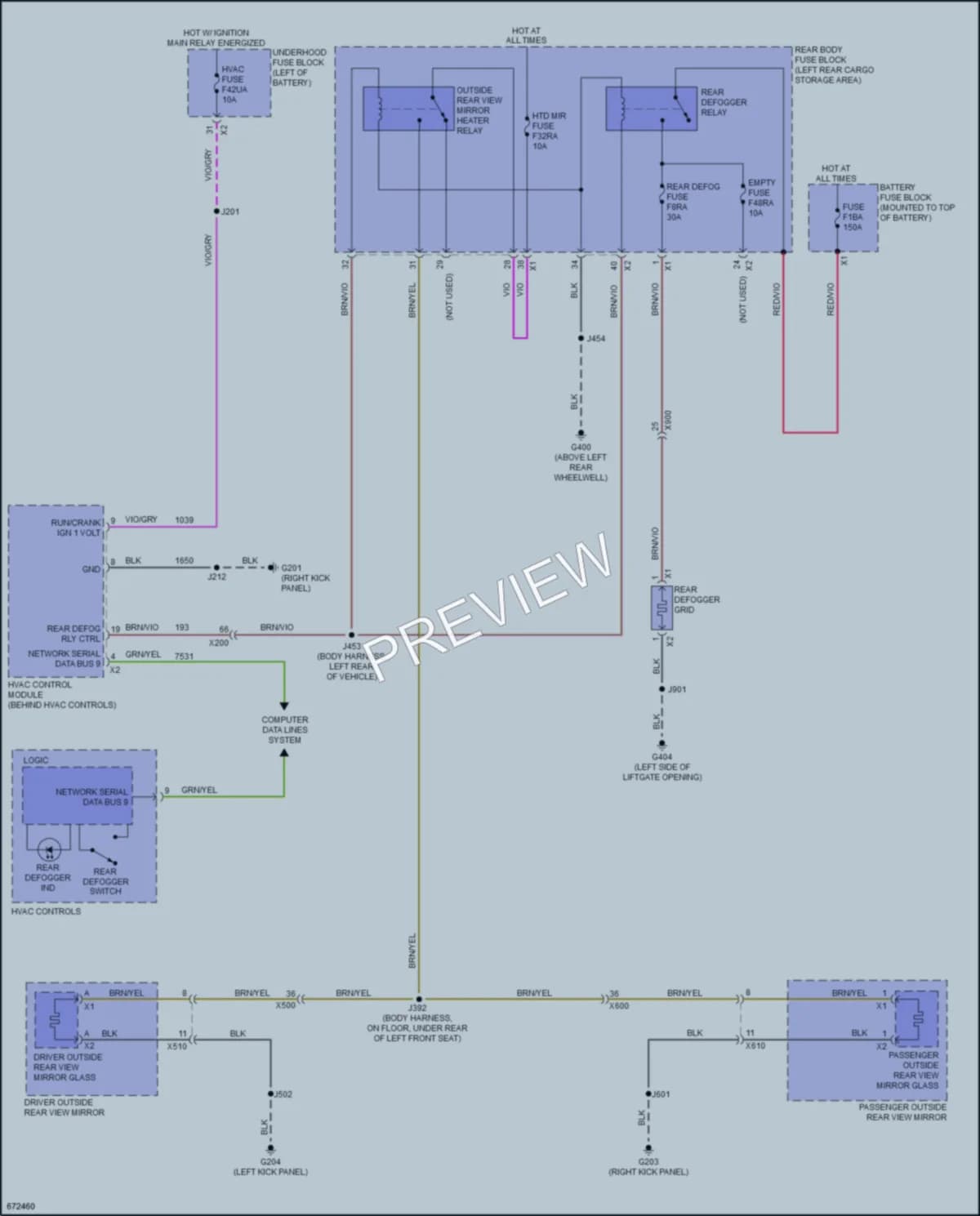 2019 Chevrolet Blazer Defoggers wiring diagram preview
