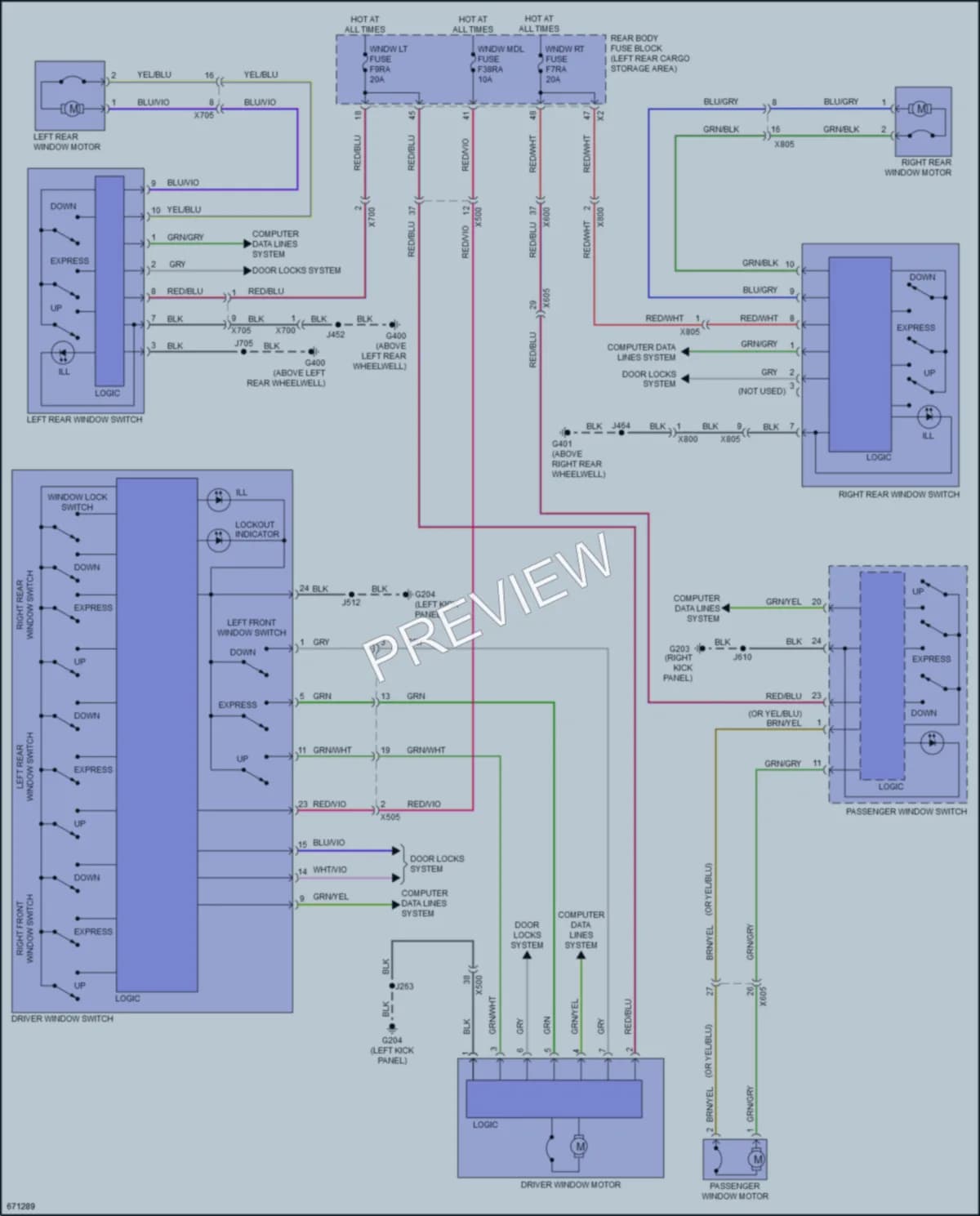 2019 Chevrolet Blazer Power Windows wiring diagram preview