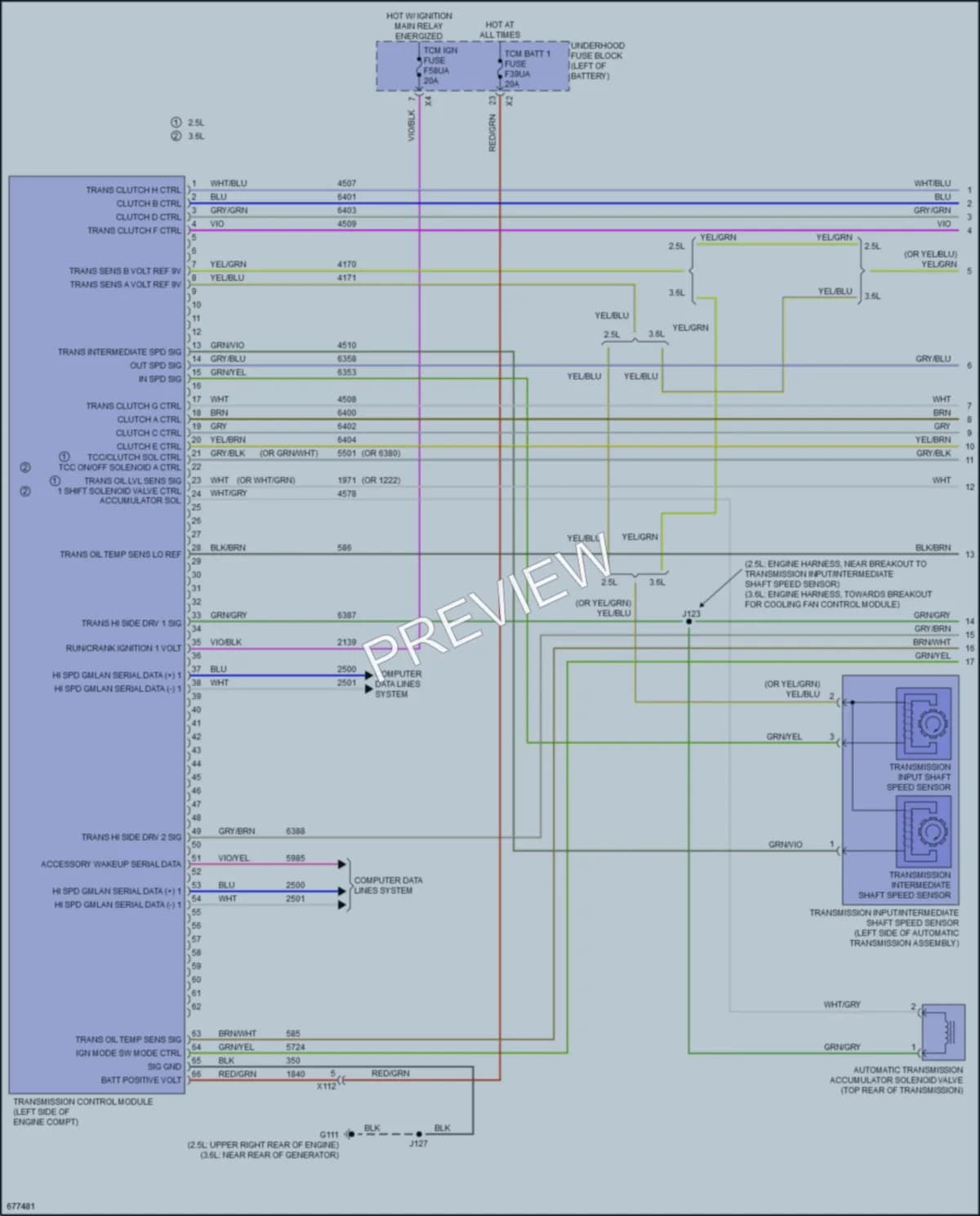 2019 Chevrolet Blazer Transmission wiring diagram preview