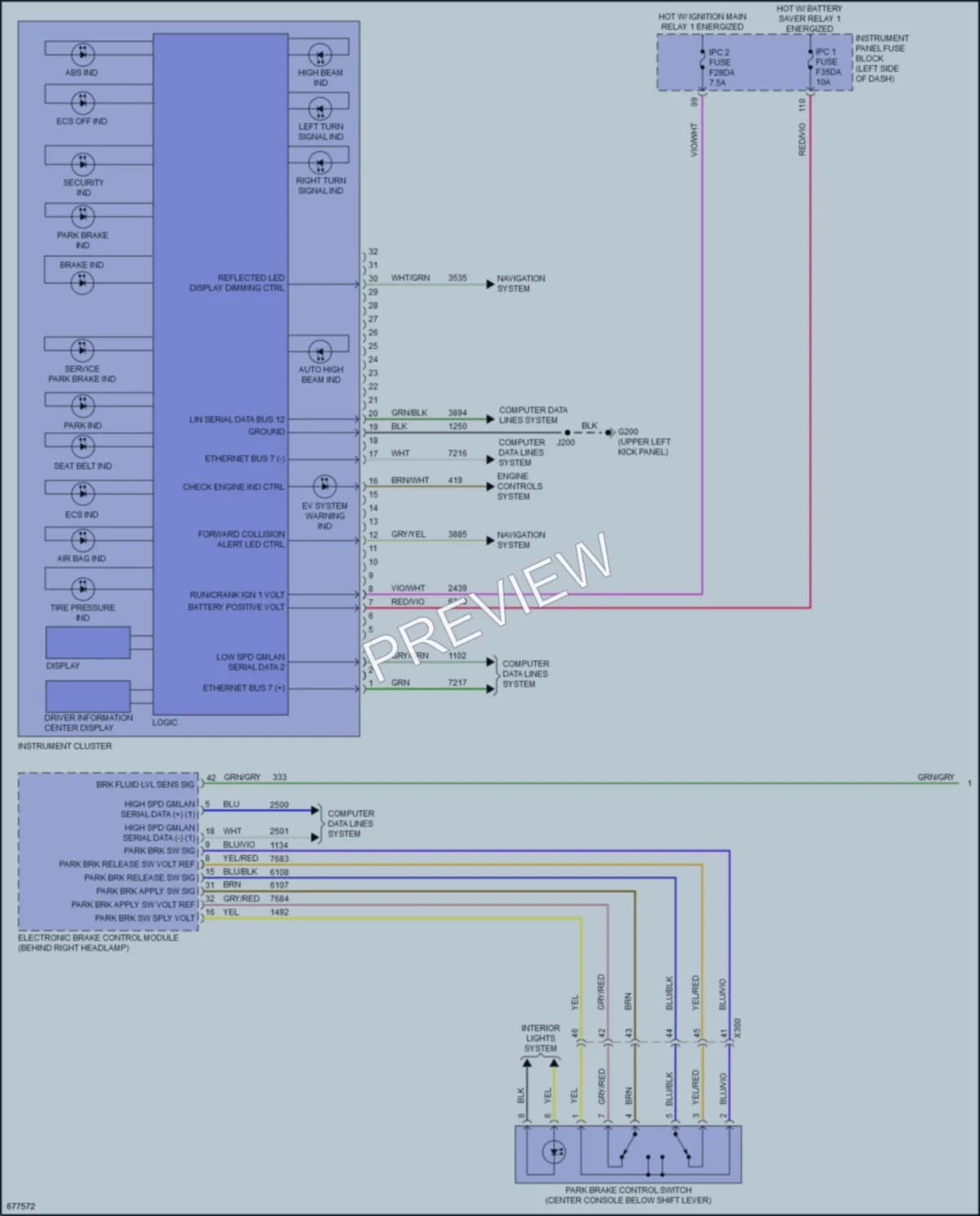 2019 Chevrolet BoltEV Instrument Cluster wiring diagram preview