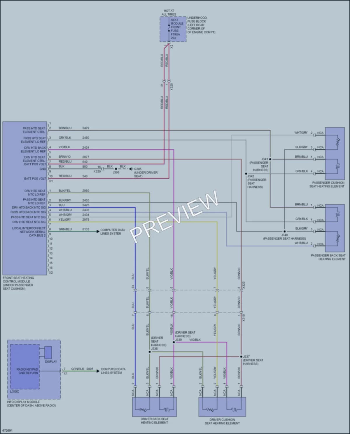 2019 Chevrolet BoltEV Power Seats wiring diagram preview
