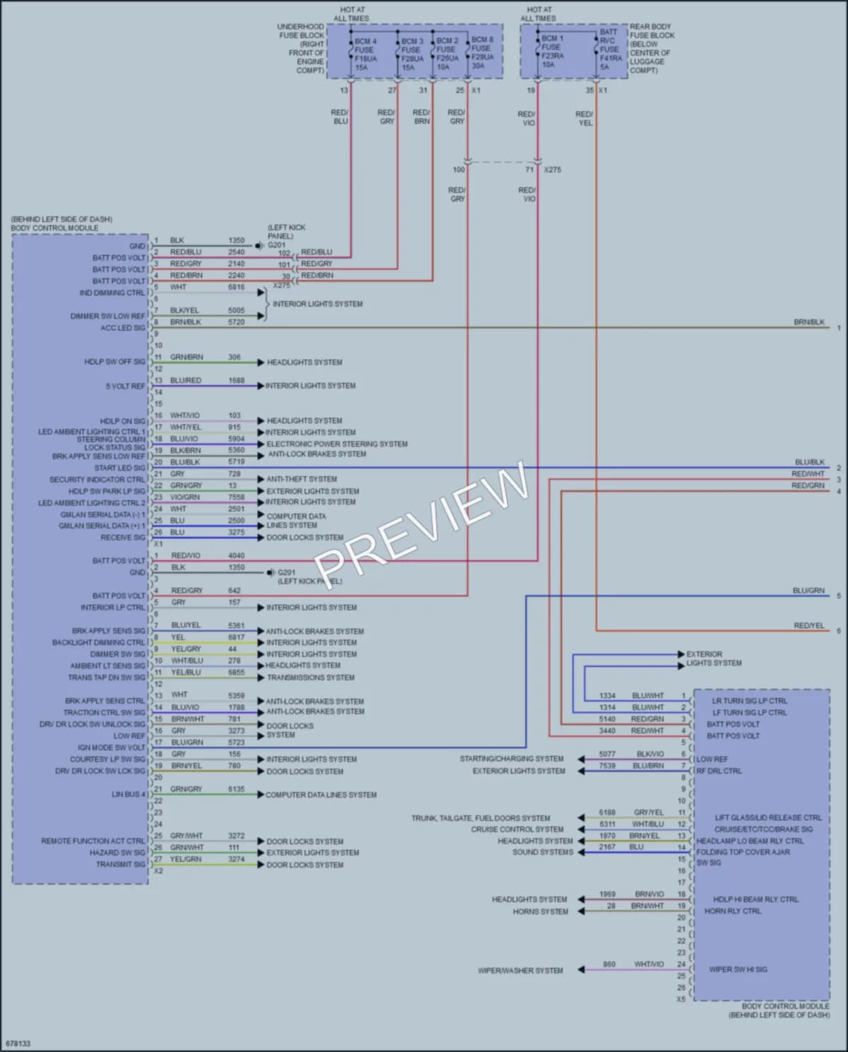 2019 Chevrolet Camaro Body Control Modules wiring diagram preview