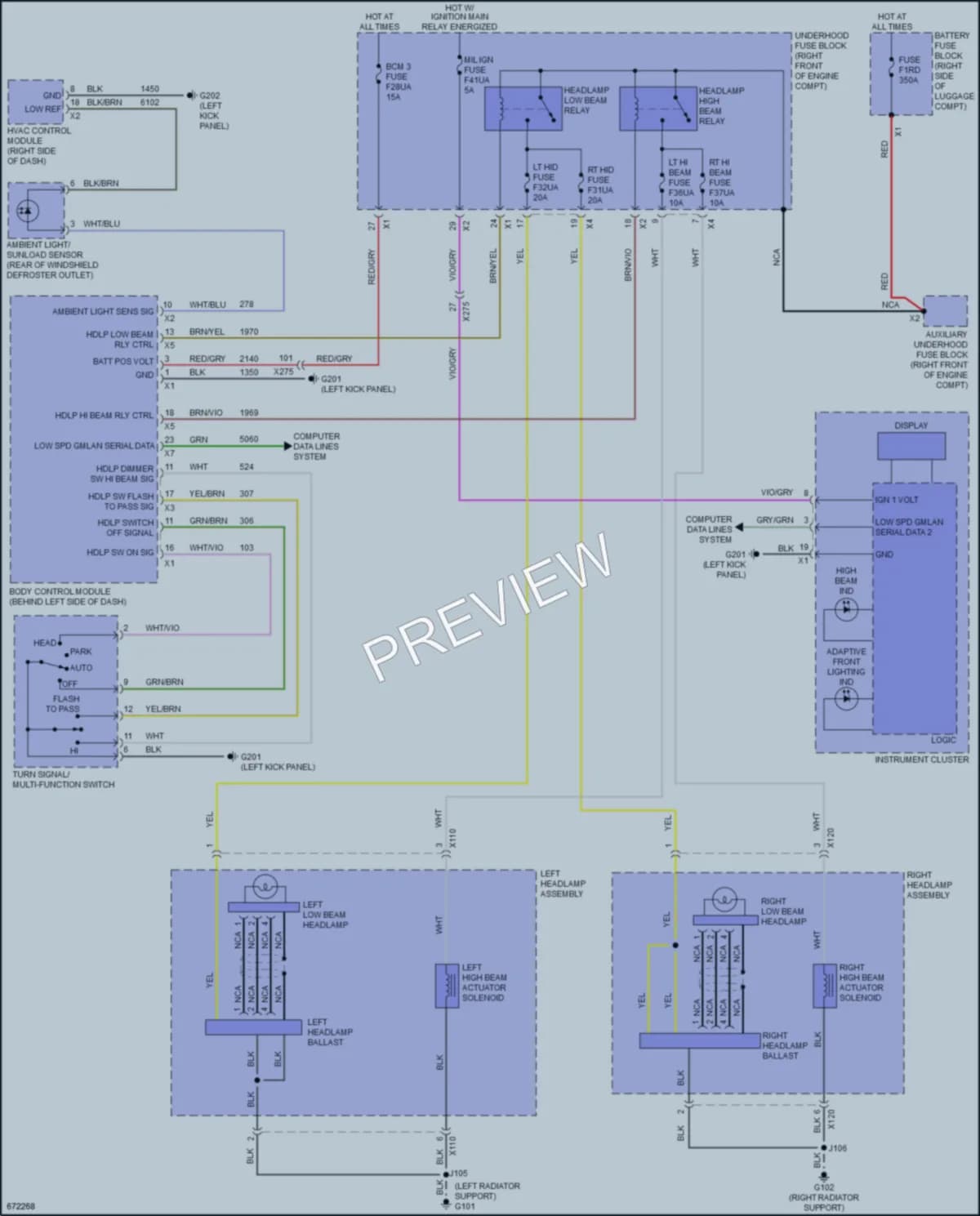 2019 Chevrolet Camaro Headlights wiring diagram preview