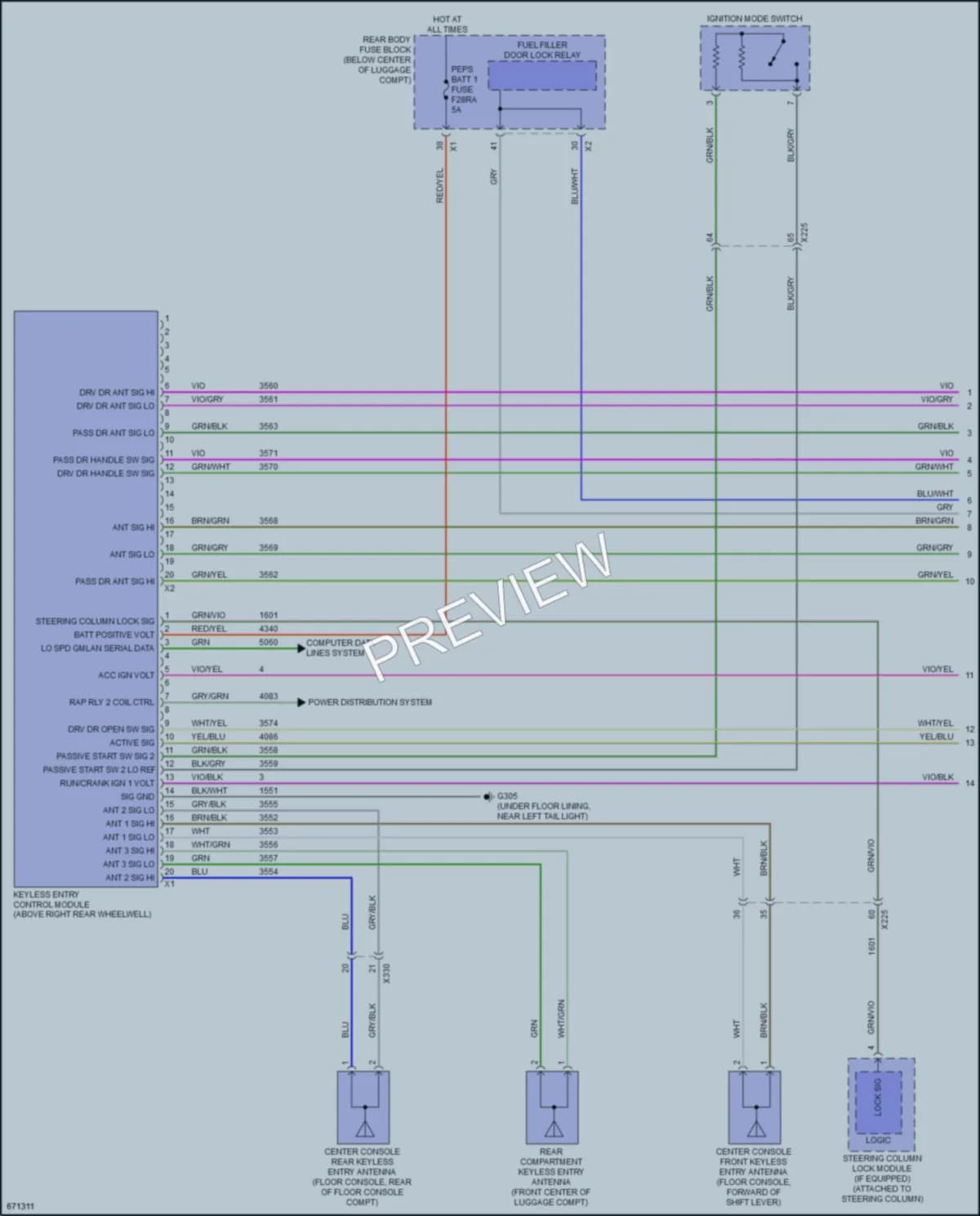 2019 Chevrolet Camaro Power Door Locks wiring diagram preview