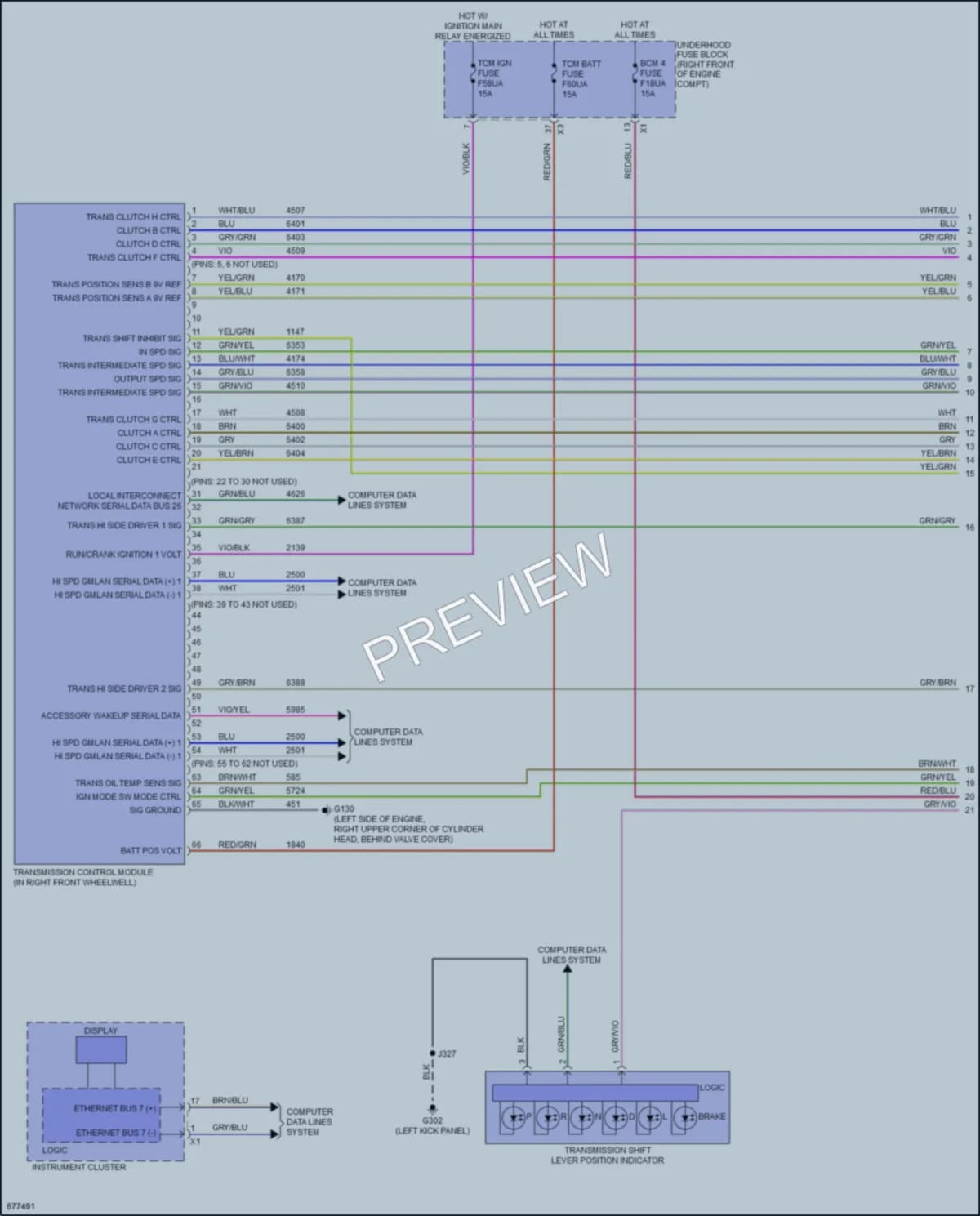 2019 Chevrolet Camaro Transmission wiring diagram preview