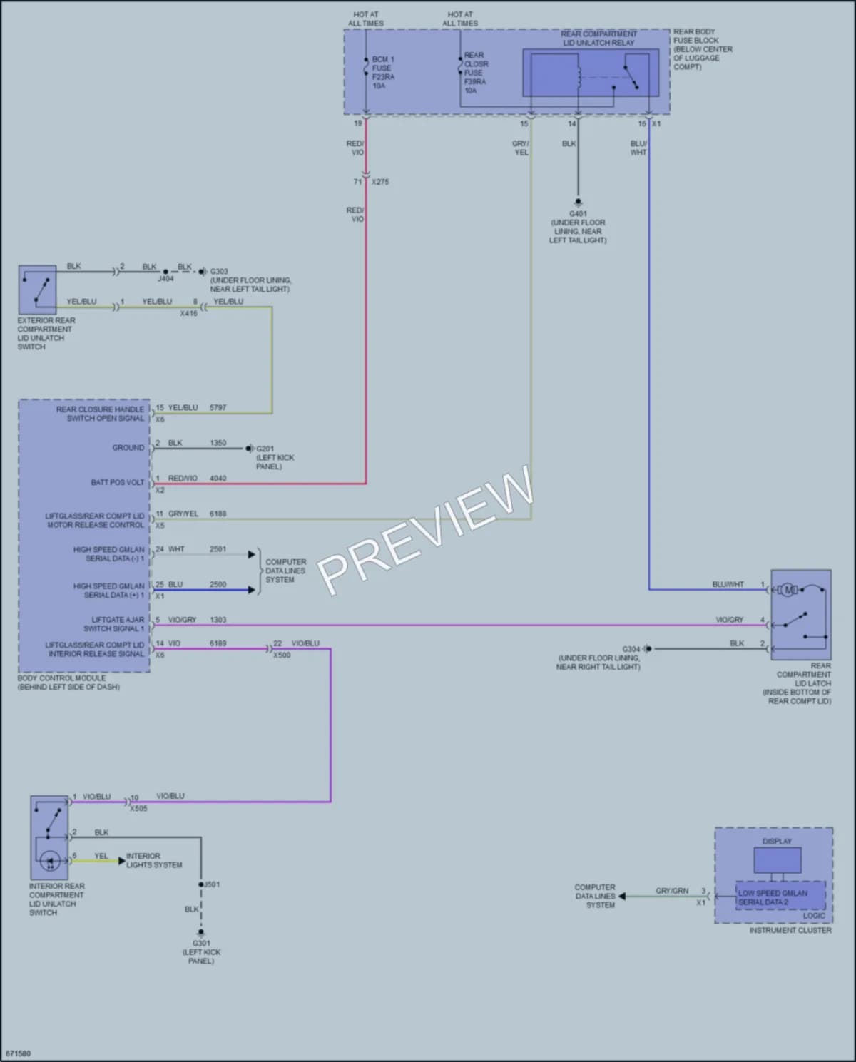 2019 Chevrolet Camaro Trunk Tailgate Fuel Door wiring diagram preview