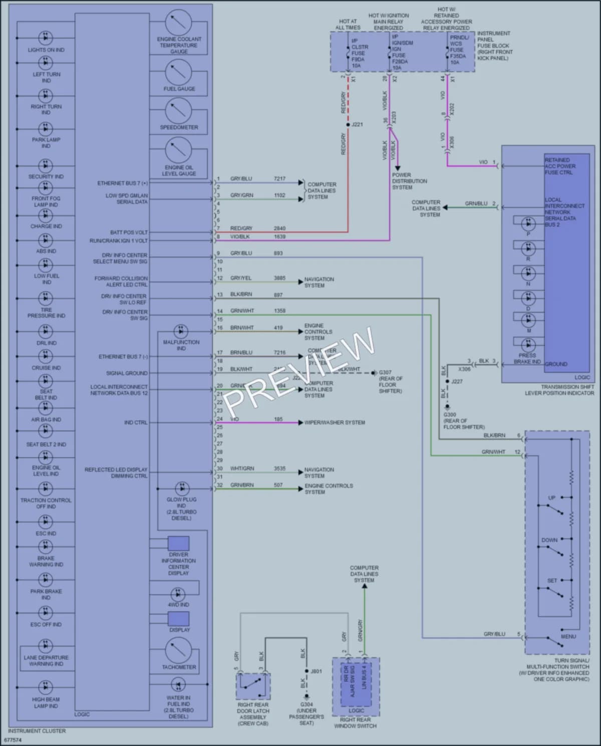 2019 Chevrolet Colorado Instrument Cluster wiring diagram preview