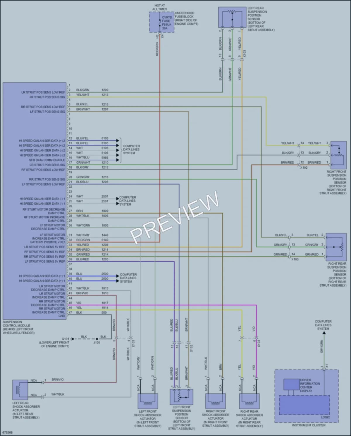 2019 Chevrolet CorvetteGrandSport Electronic Suspension wiring diagram preview