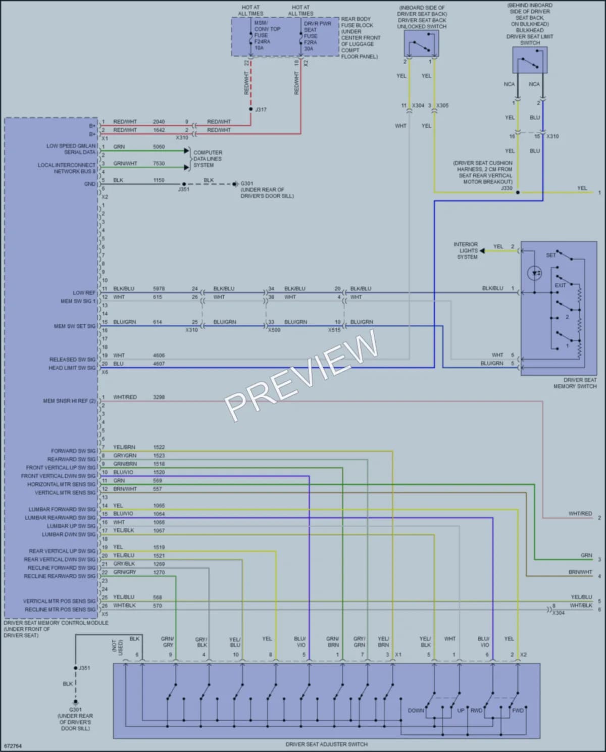2019 Chevrolet CorvetteGrandSport Memory Systems wiring diagram preview