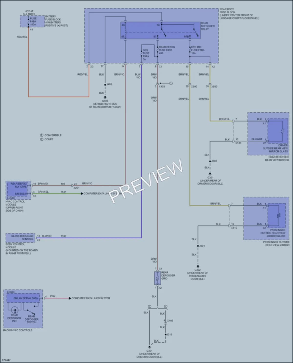 2019 Chevrolet CorvetteStingray Defoggers wiring diagram preview