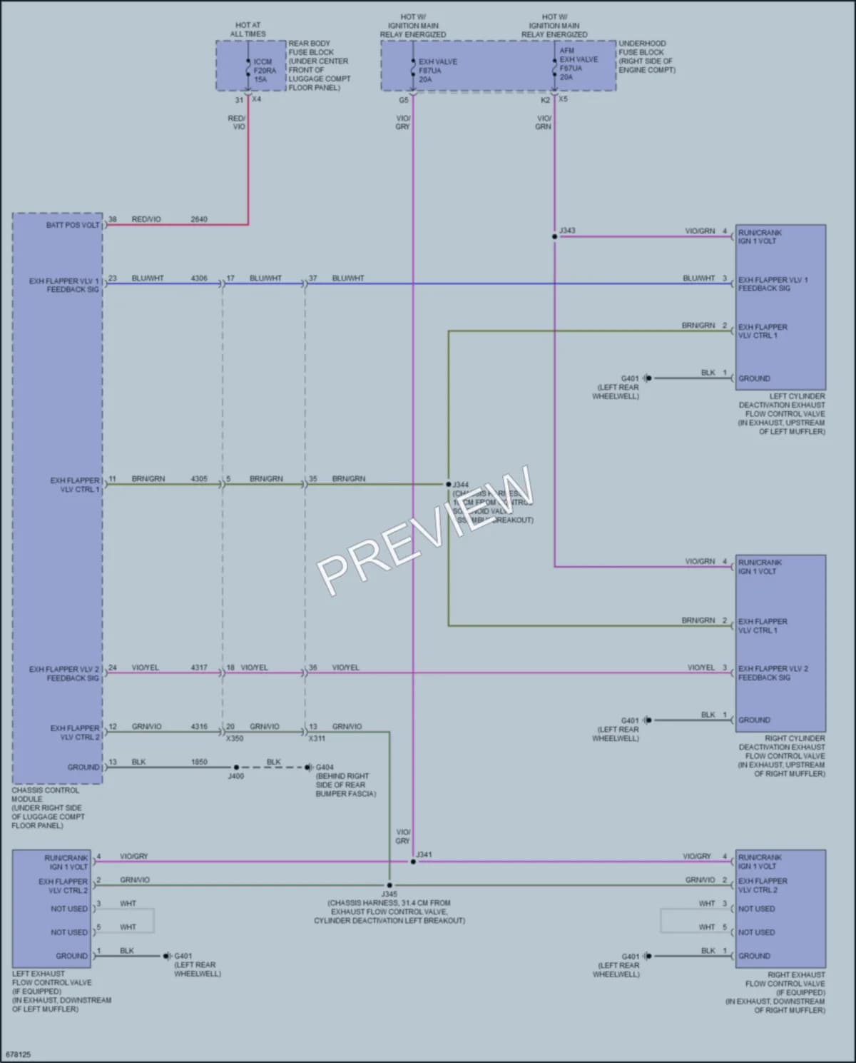 2019 Chevrolet CorvetteStingray Electronic Muffler wiring diagram preview