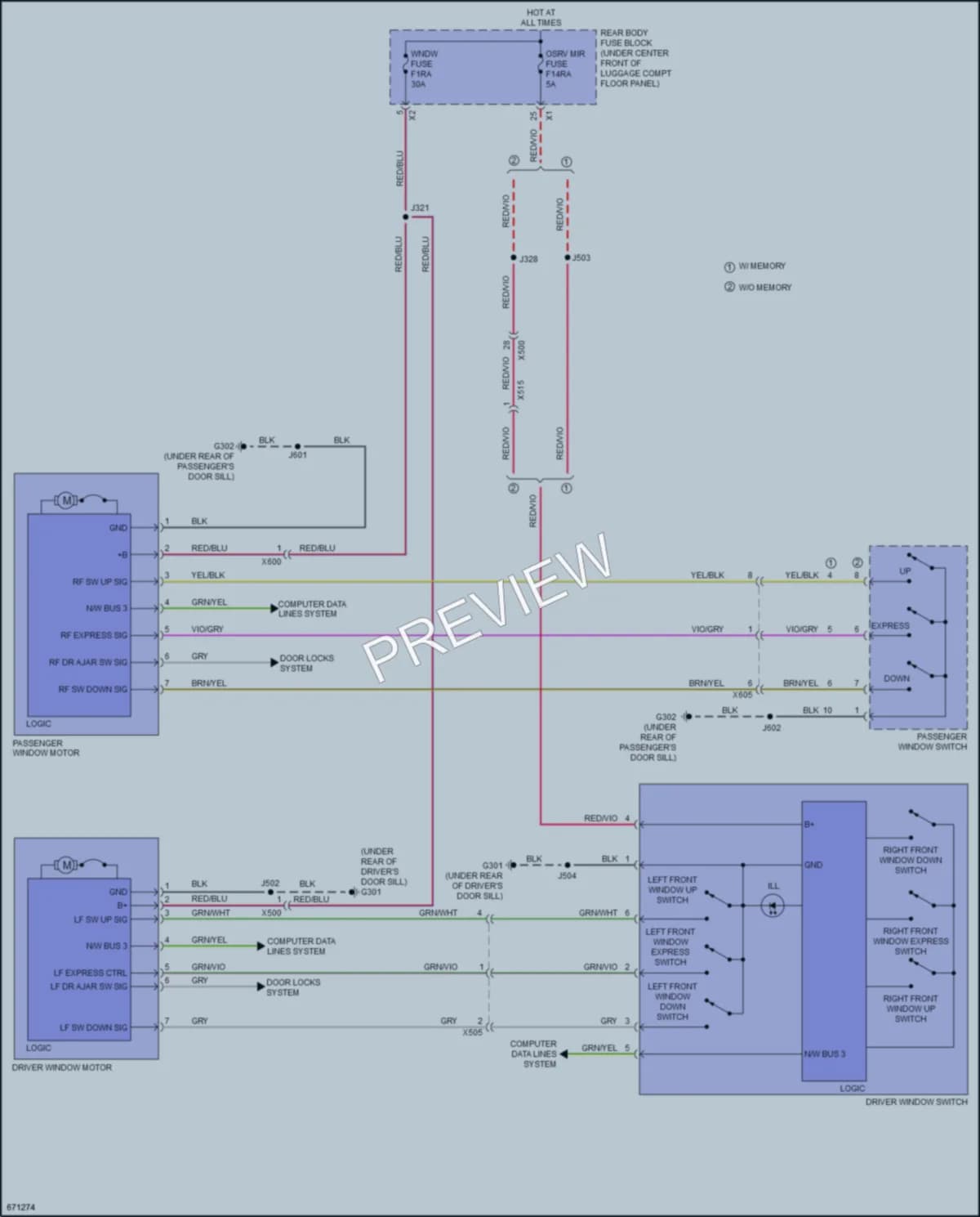 2019 Chevrolet CorvetteZ06 Power Windows wiring diagram preview
