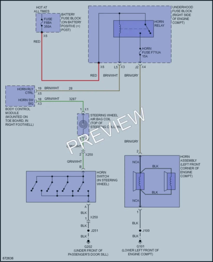 2019 Chevrolet CorvetteZR1 Horn wiring diagram preview