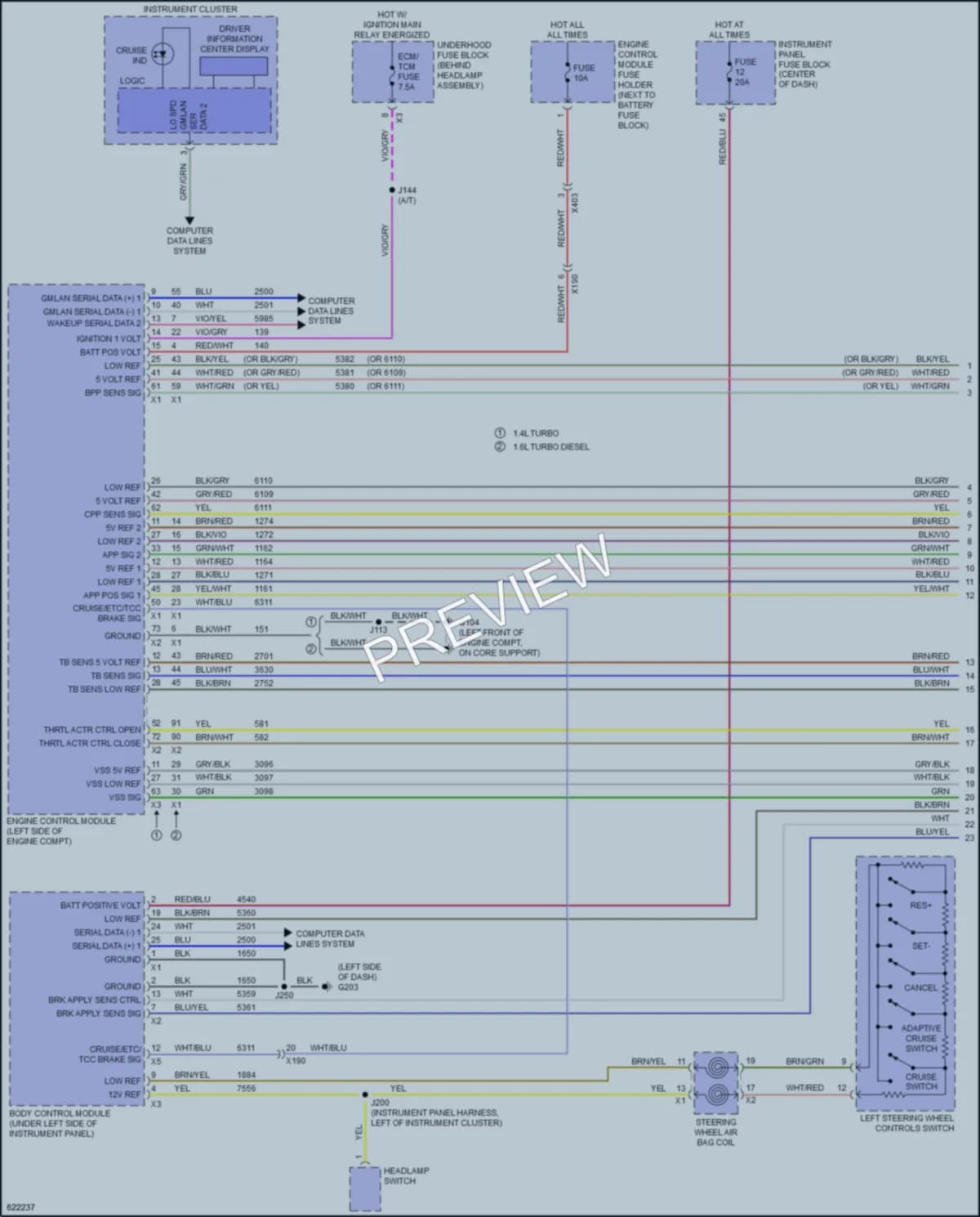 2019 Chevrolet Cruze Cruise Control wiring diagram preview