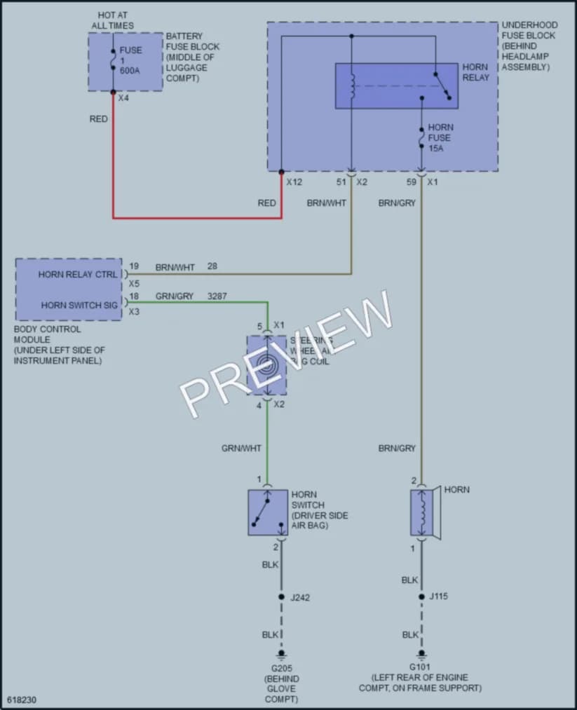 2019 Chevrolet Cruze Horn wiring diagram preview