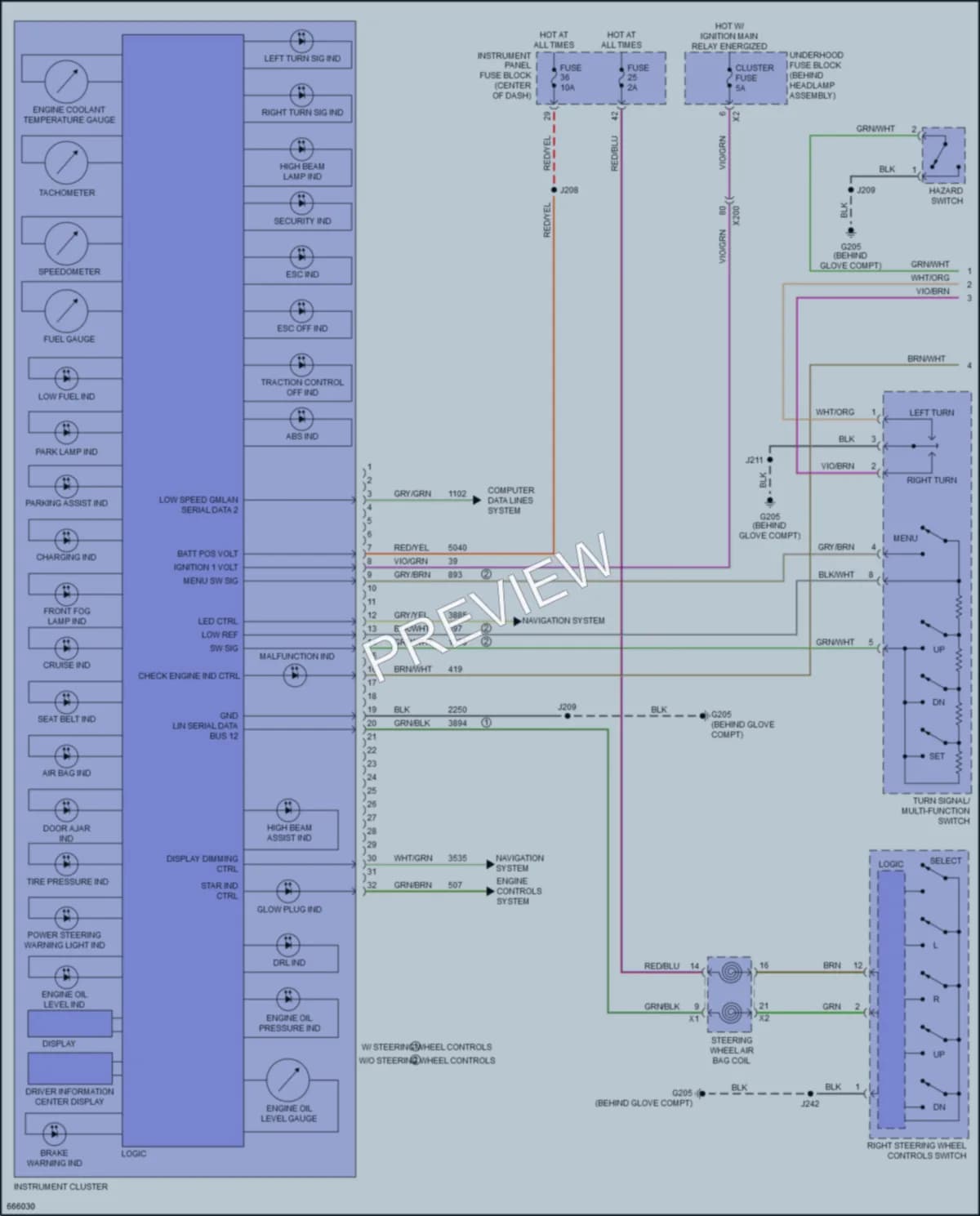 2019 Chevrolet Cruze Instrument Cluster wiring diagram preview