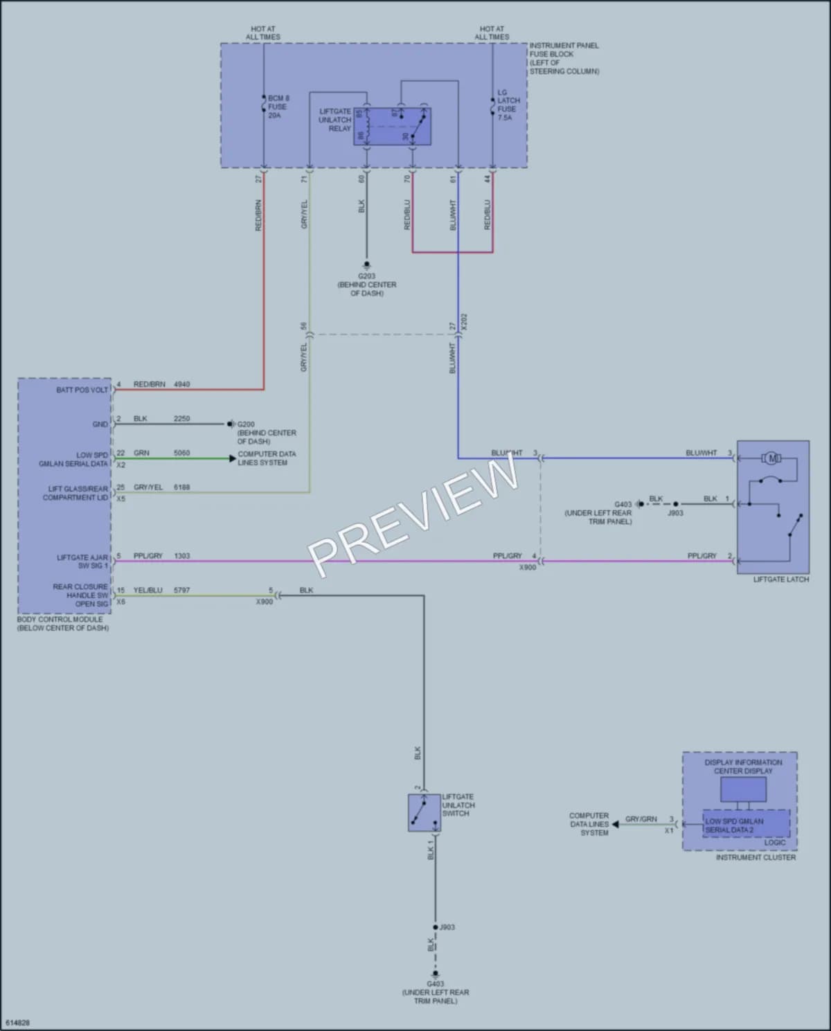 2019 Chevrolet Equinox Trunk Tailgate Fuel Door wiring diagram preview
