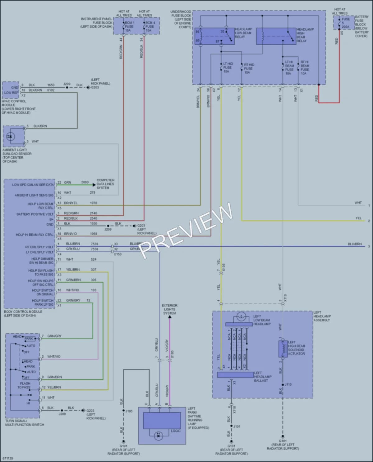 2019 Chevrolet Impala Headlights wiring diagram preview