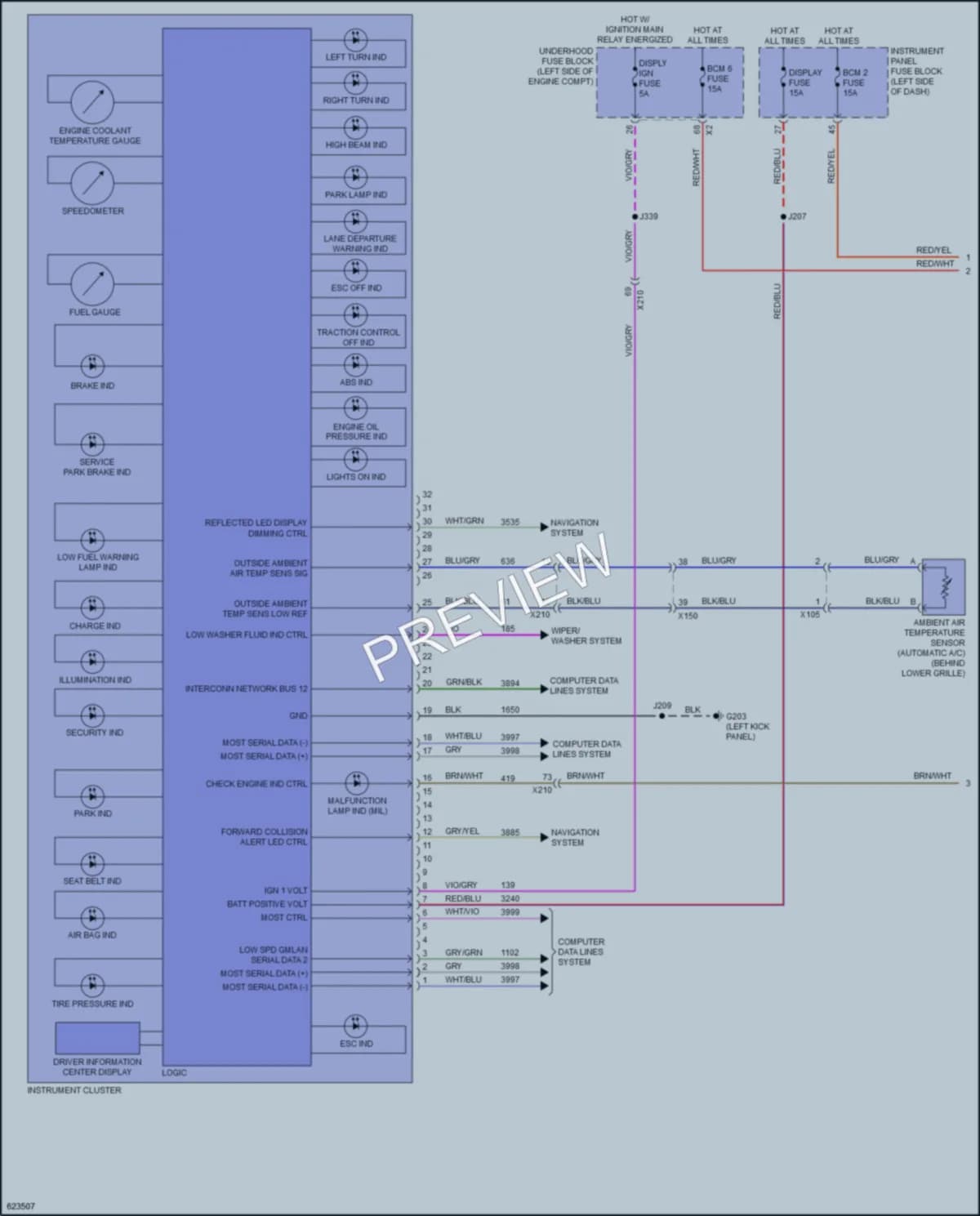 2019 Chevrolet Impala Instrument Cluster wiring diagram preview