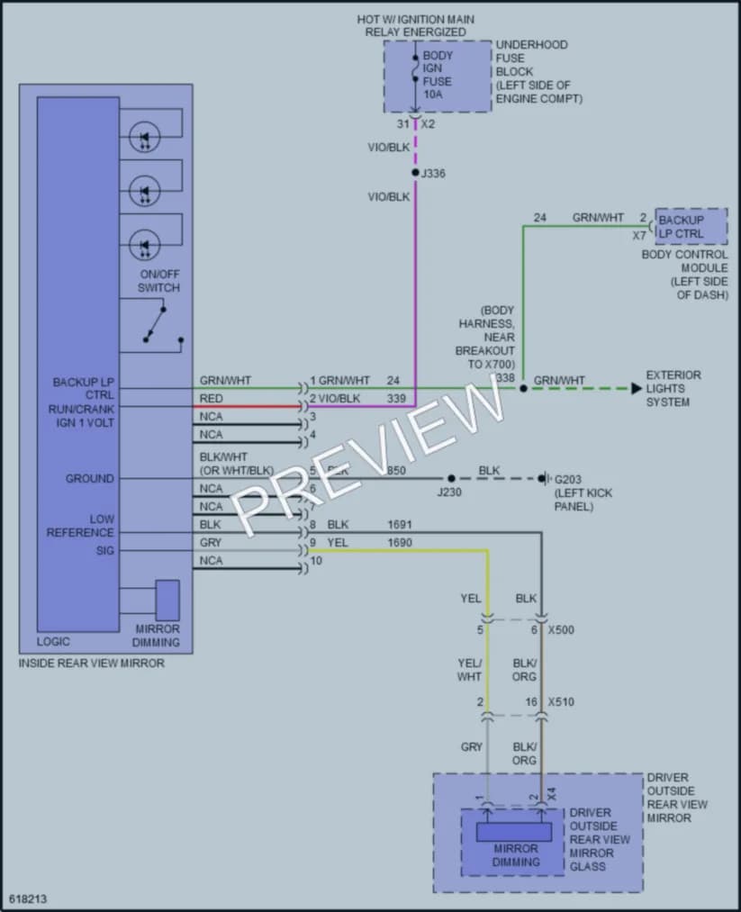 2019 Chevrolet Impala Power Mirrors wiring diagram preview