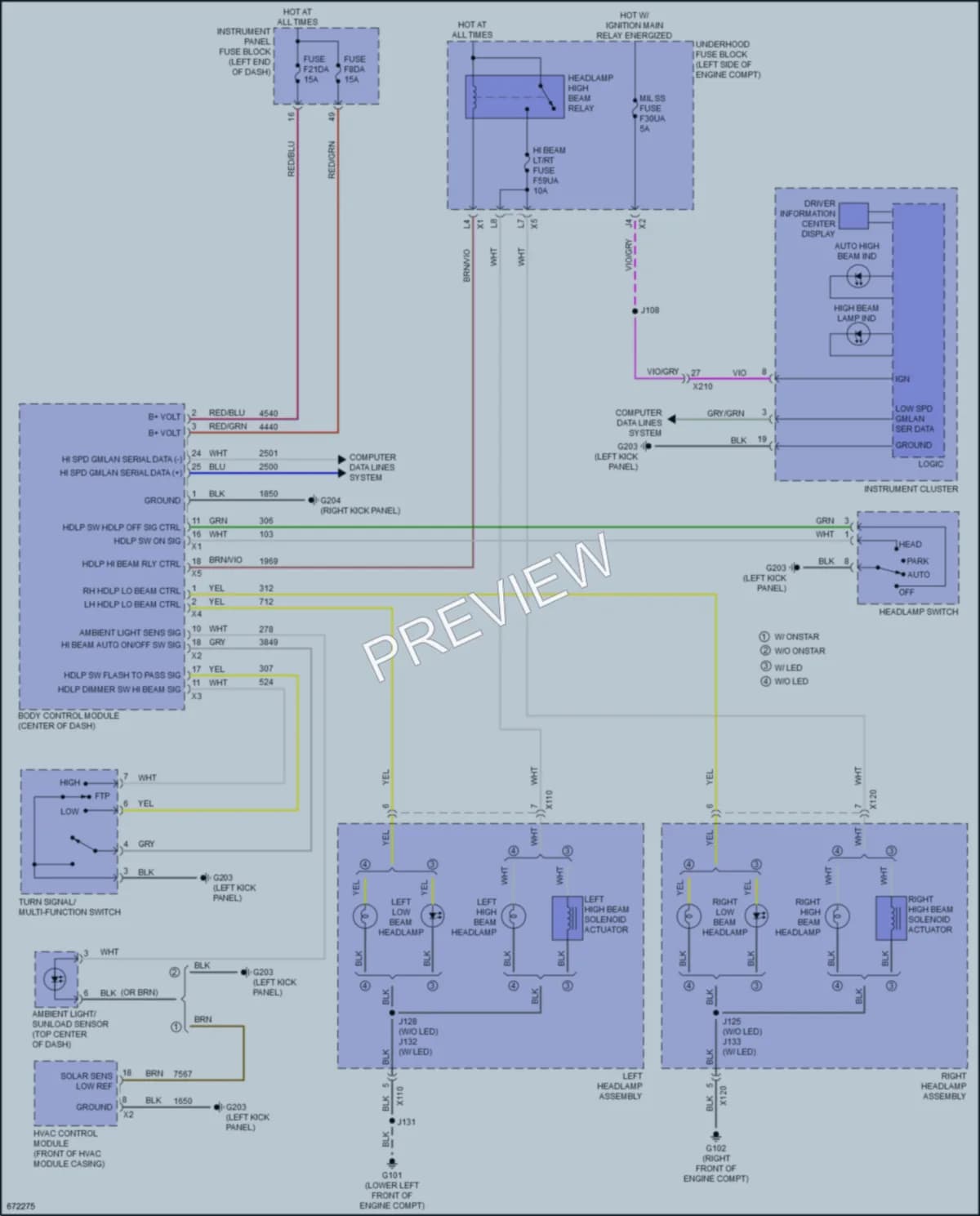 2019 Chevrolet Malibu Headlights wiring diagram preview
