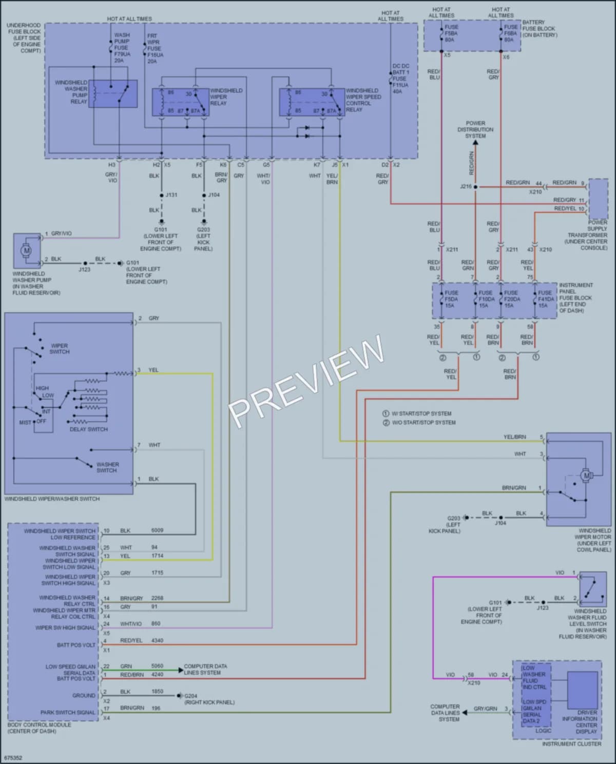 2019 Chevrolet Malibu Wiper Washer wiring diagram preview