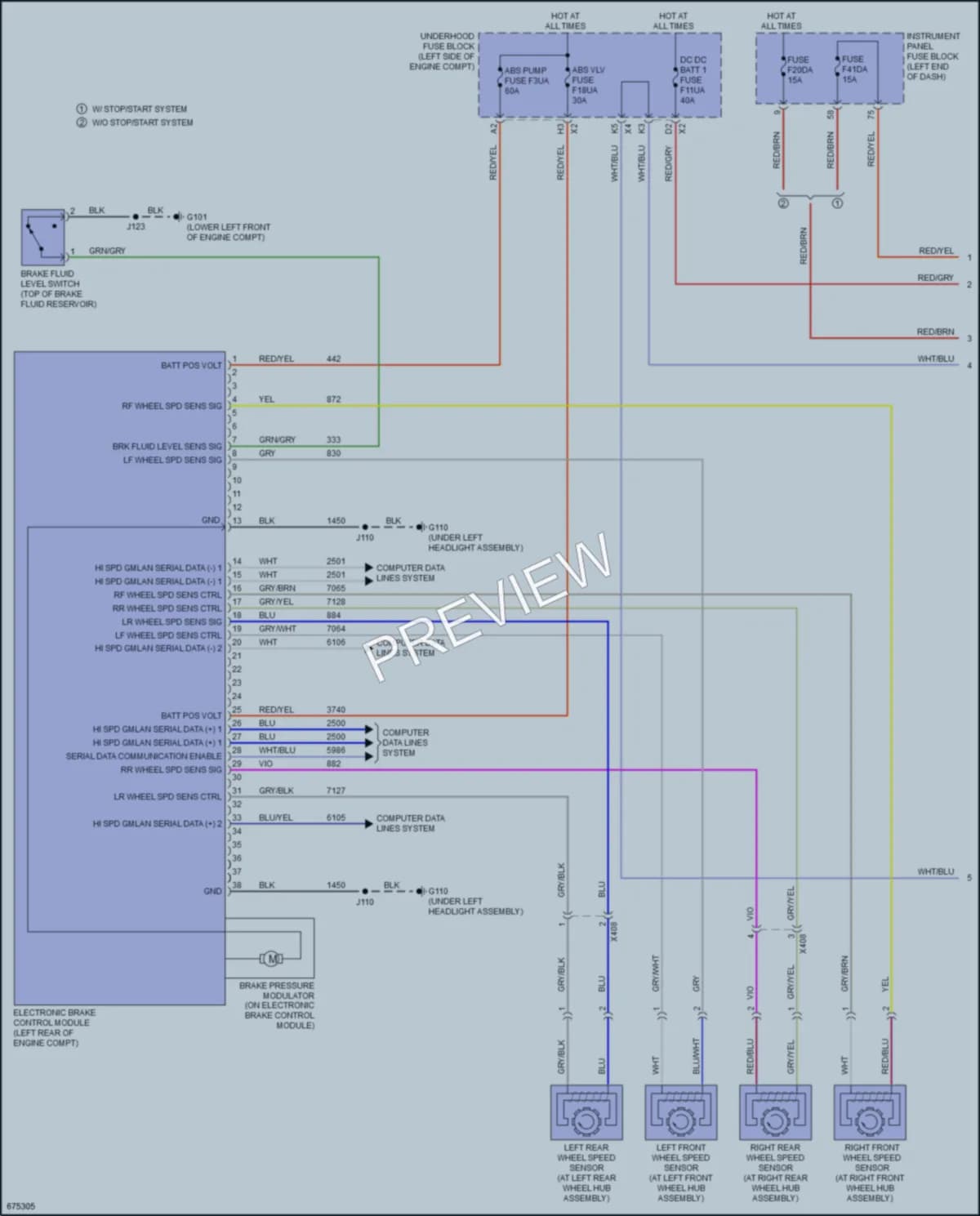 2019 Chevrolet MalibuHybrid Anti Lock Brakes wiring diagram preview