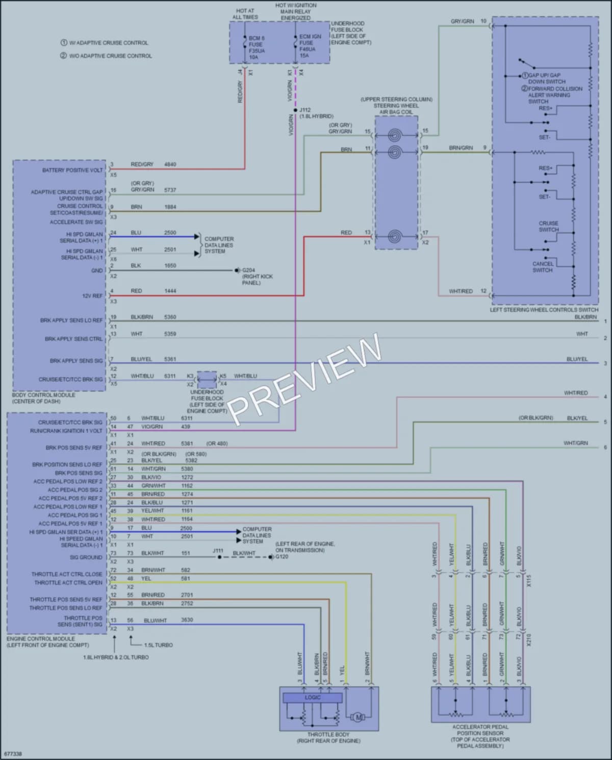 2019 Chevrolet MalibuHybrid Cruise Control wiring diagram preview