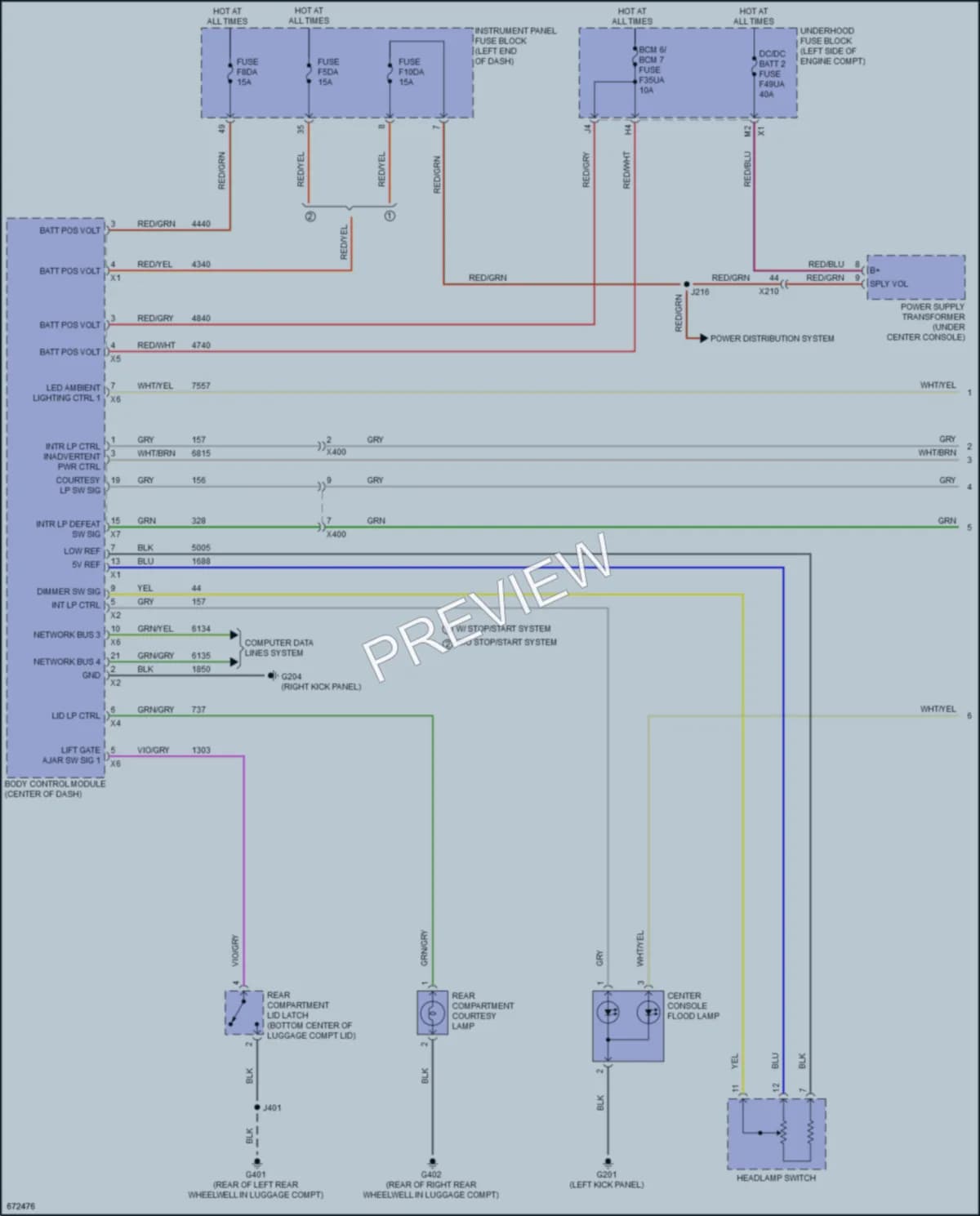 2019 Chevrolet MalibuHybrid Interior Lights wiring diagram preview