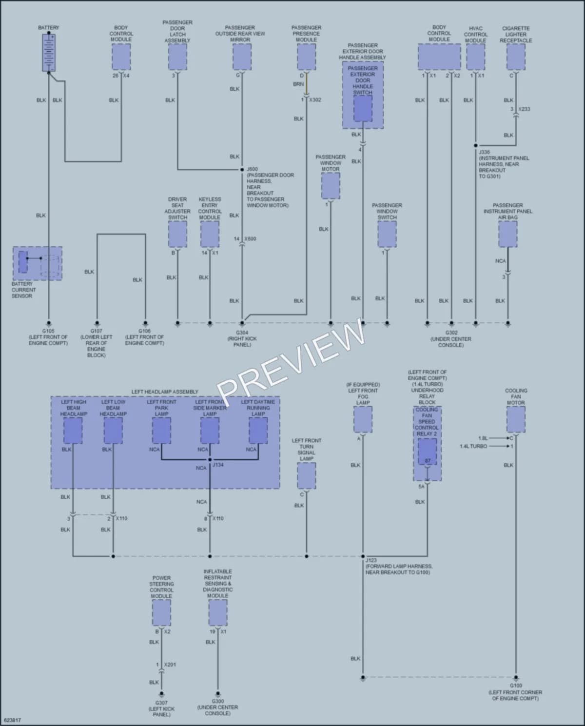 2019 Chevrolet Sonic Ground Distribution wiring diagram preview