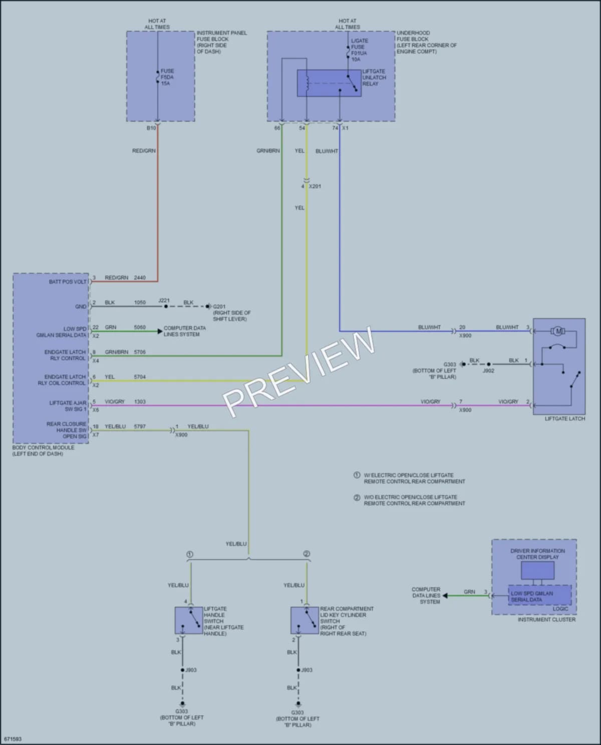 2019 Chevrolet Spark Trunk Tailgate Fuel Door wiring diagram preview