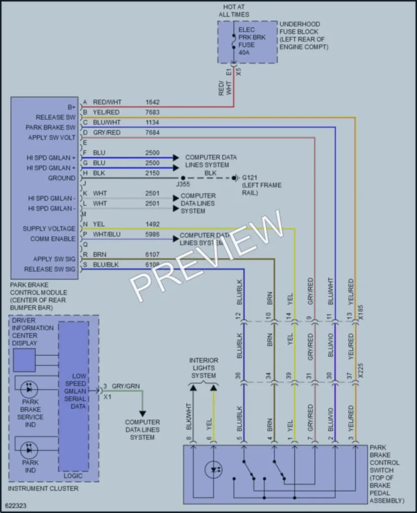 2019 Chevrolet Suburban Shift Interlock wiring diagram preview