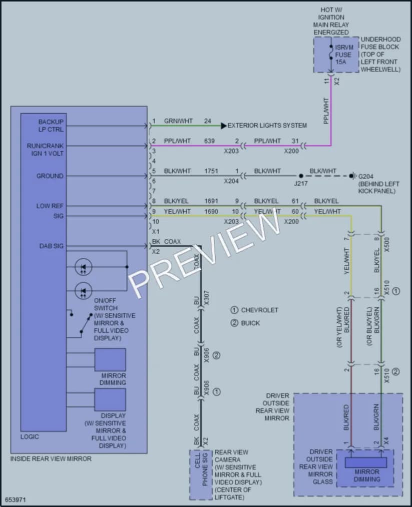 2019 Chevrolet Traverse Power Mirrors wiring diagram preview