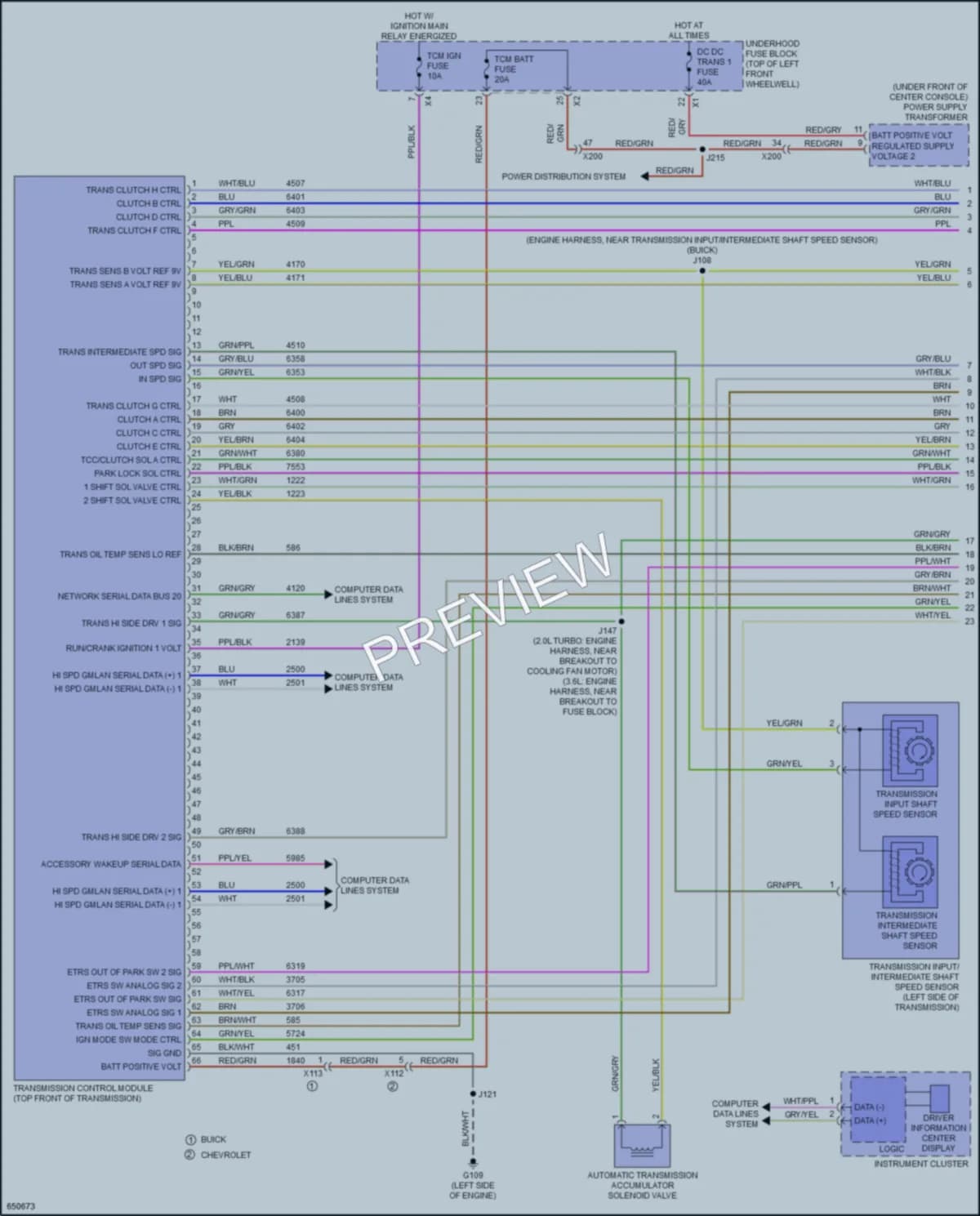 2019 Chevrolet Traverse Transmission wiring diagram preview