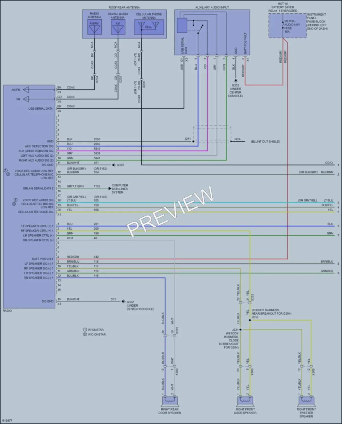 2019 Chevrolet Trax Radio wiring diagram preview