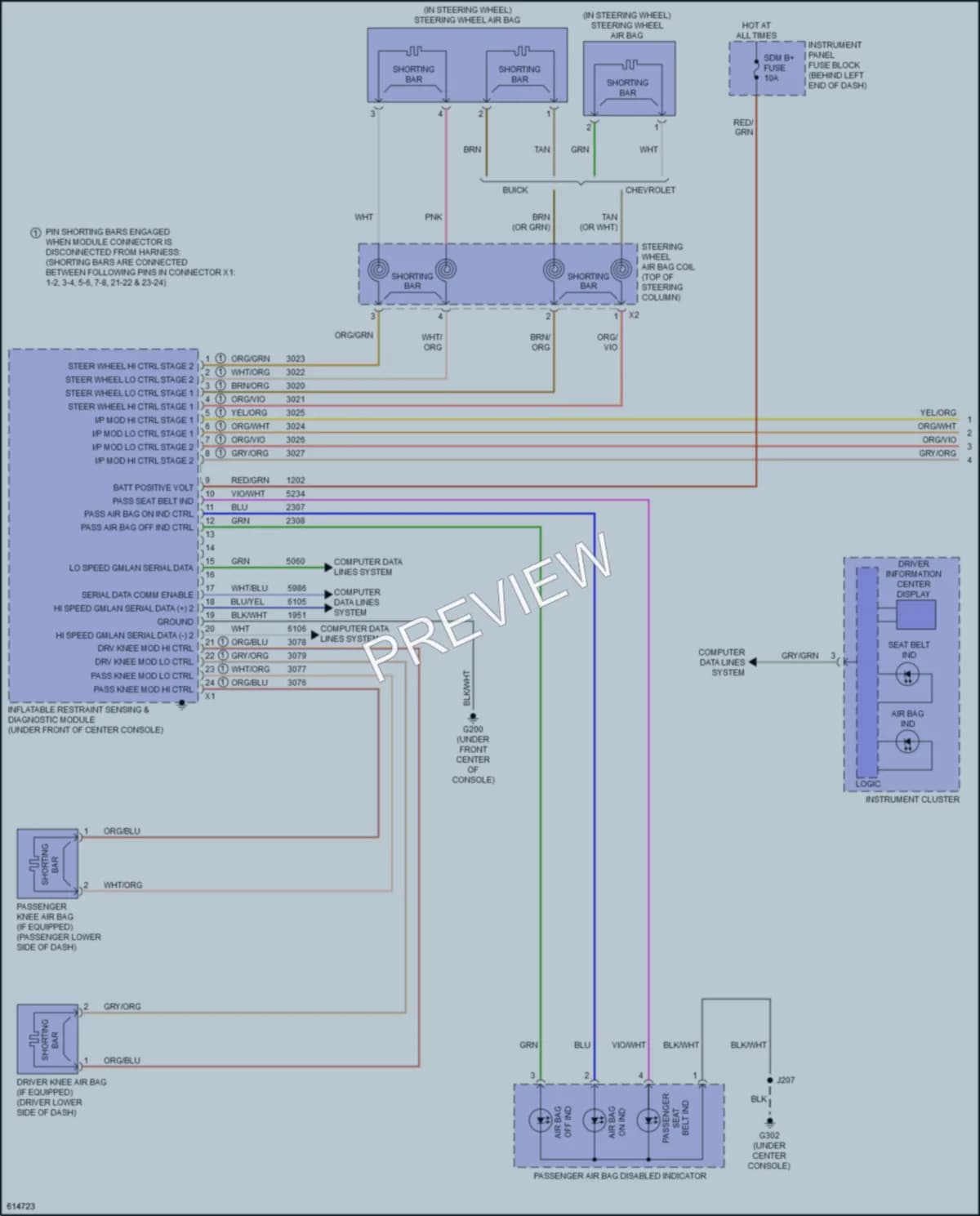 2019 Chevrolet Trax Supplemental Restraints wiring diagram preview