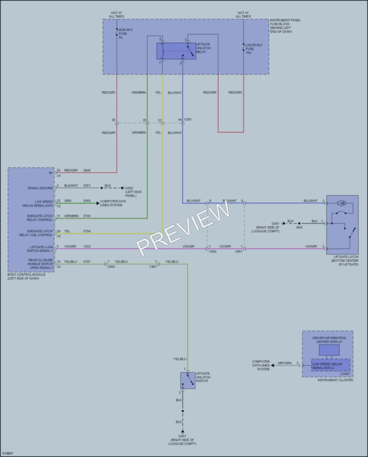 2019 Chevrolet Trax Trunk Tailgate Fuel Door wiring diagram preview