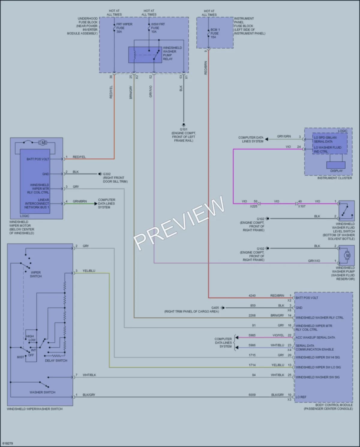 2019 Chevrolet Volt Wiper Washer wiring diagram preview