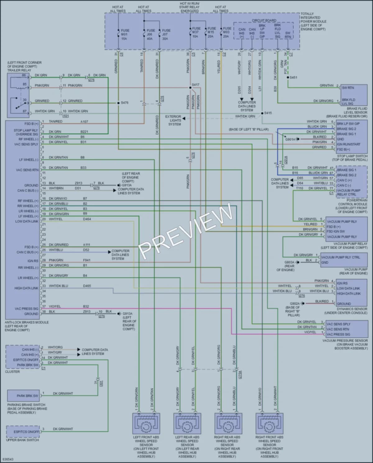 2019 Dodge GrandCaravan Anti Lock Brakes wiring diagram preview