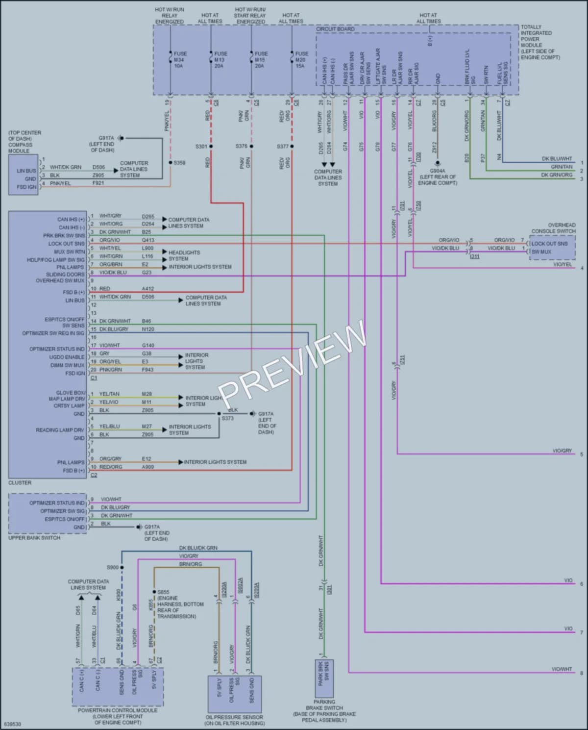 2019 Dodge GrandCaravan Instrument Cluster wiring diagram preview