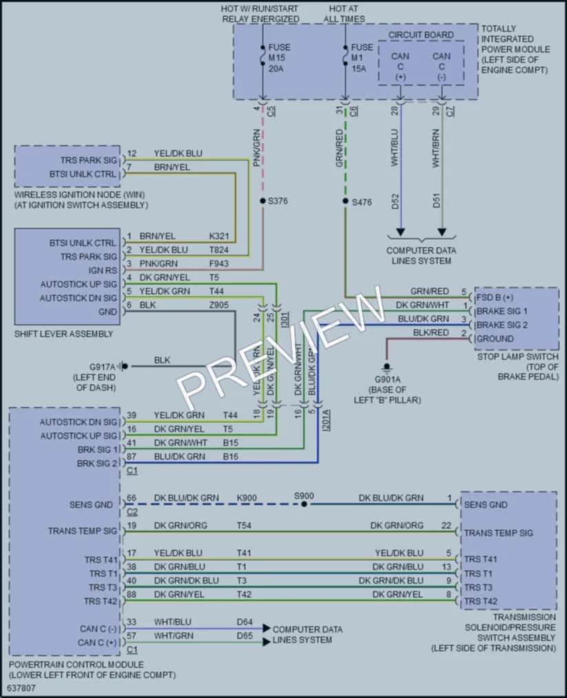 2019 Dodge GrandCaravan Shift Interlock wiring diagram preview