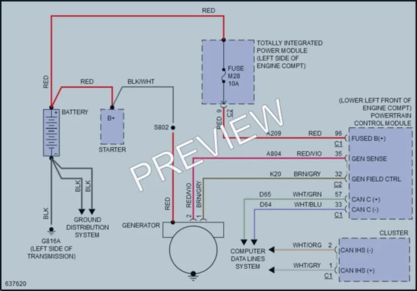 2019 Dodge GrandCaravan Starting Charging wiring diagram preview