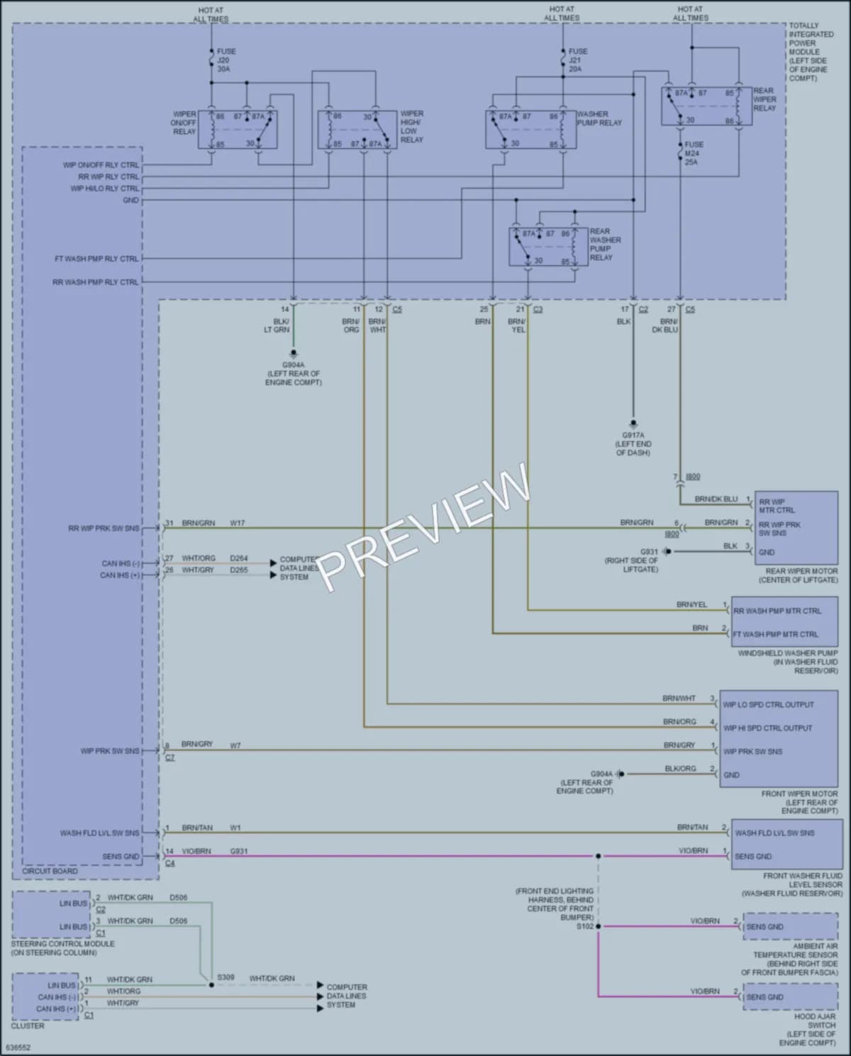 2019 Dodge GrandCaravan Wiper Washer wiring diagram preview