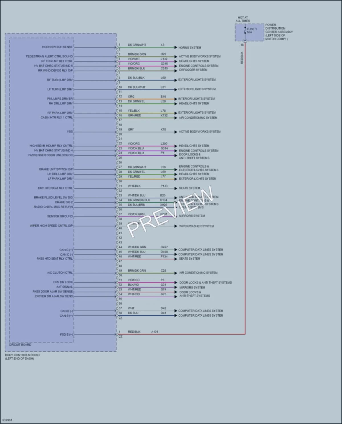2019 Fiat 500 Body Control Modules wiring diagram preview