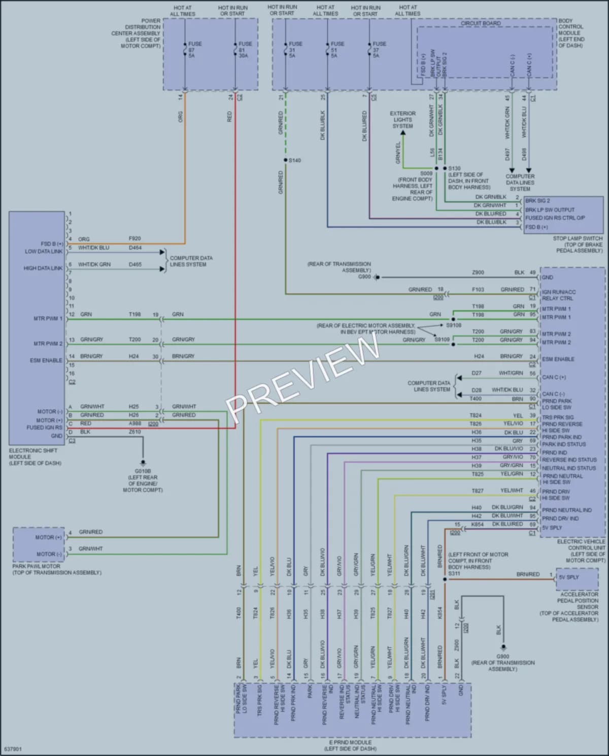 2019 Fiat 500 Shift Interlock wiring diagram preview
