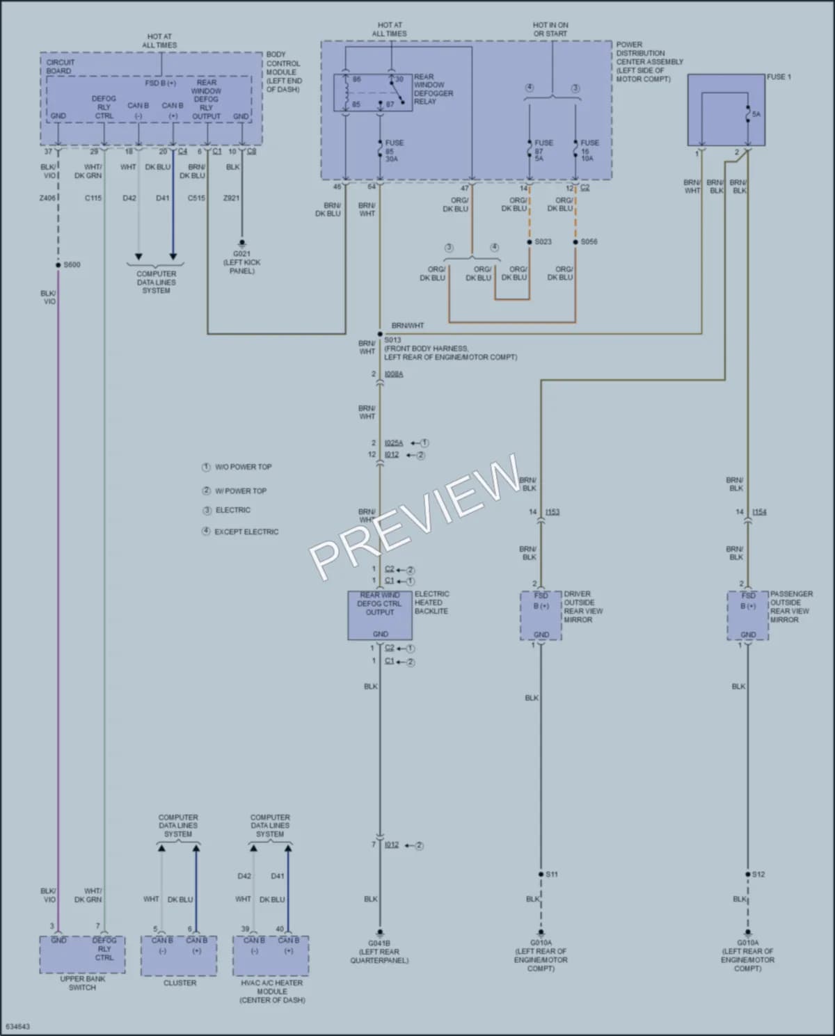 2019 Fiat 500C Defoggers wiring diagram preview