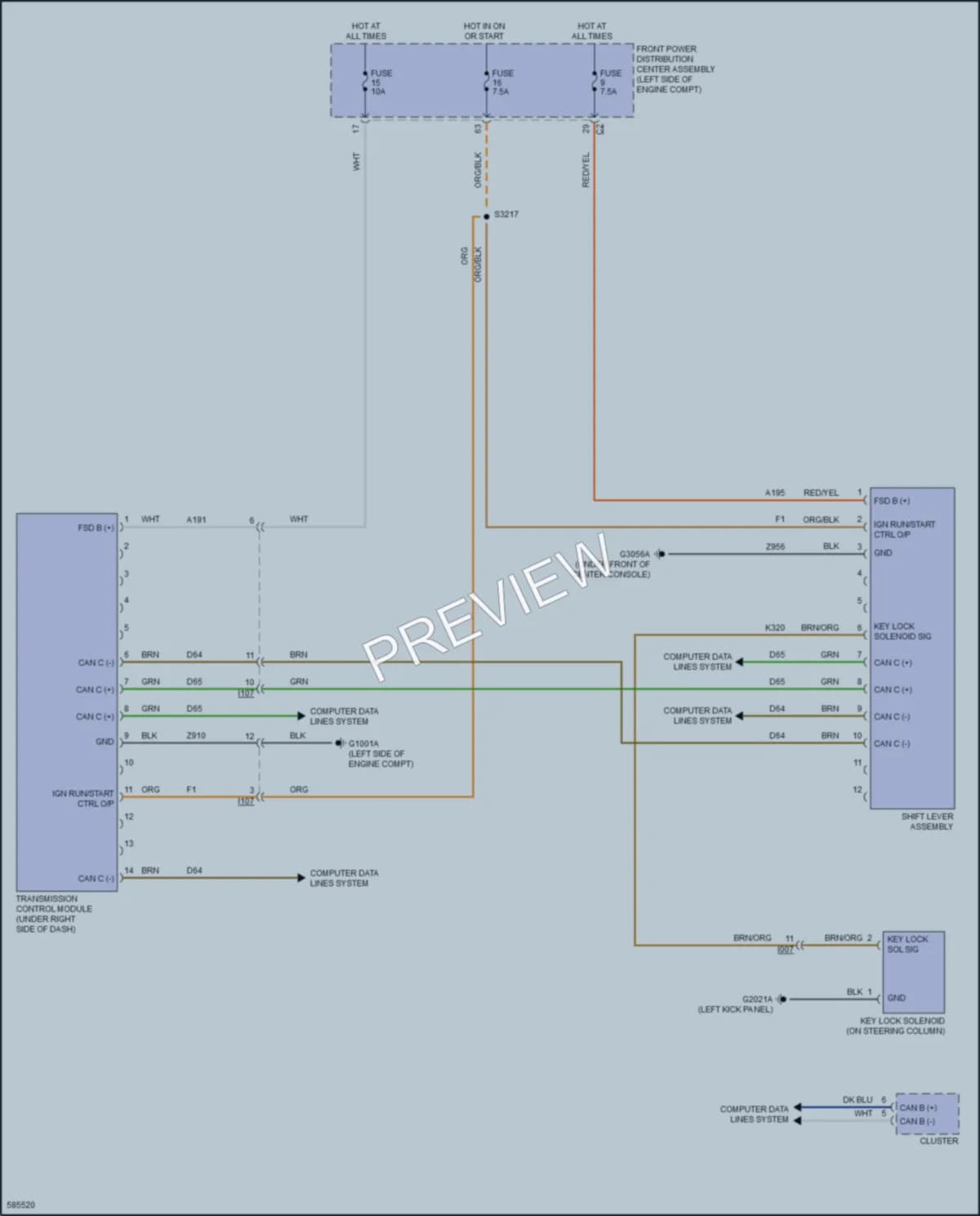 2019 Fiat 500L Transmission wiring diagram preview